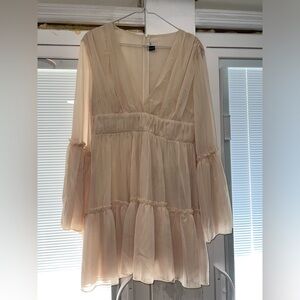 Large Cream Boutique Dress, New Without Tags